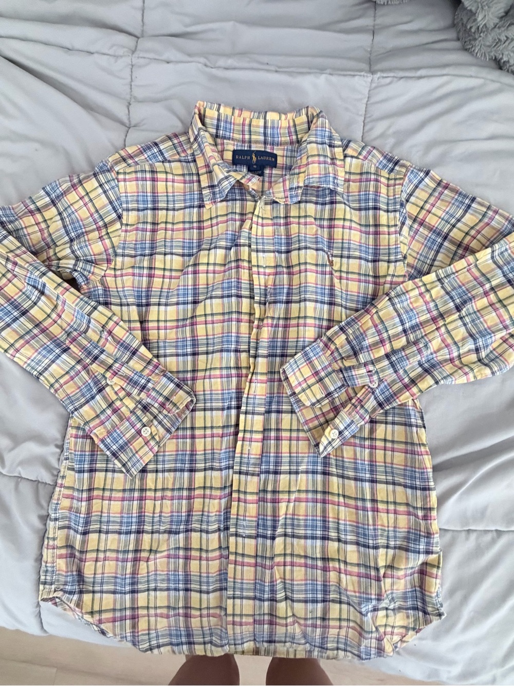Ralph Lauren Boy Yellow Plaid Button-Down Shirt